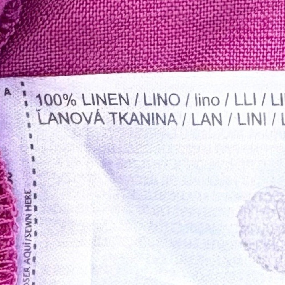 Mango Magenta Purple 100% Linen Wrap Midi Dress Size S V-Neck Side Tie - Picture 5 of 11